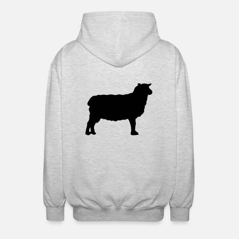 sheep sheep silhouette shadow Shadow2 - Unisex Hooded Jacket - light heather grey