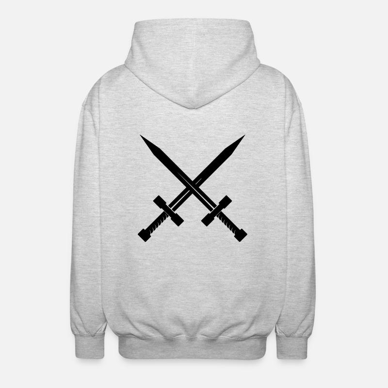 Crossed Swords - Unisex Hooded Jacket - light heather grey
