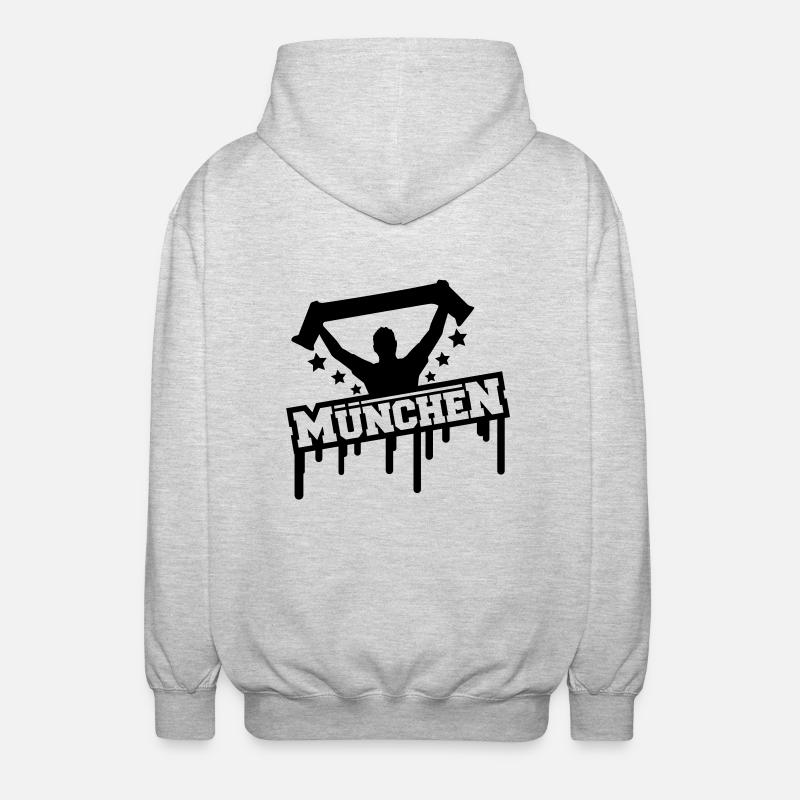 muenchen_fan_graffiti_r1 - Veste à capuche unisexe - gris clair chiné