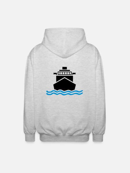 schiff_design_qa2 - Unisex Kapuzenjacke - Hellgrau meliert