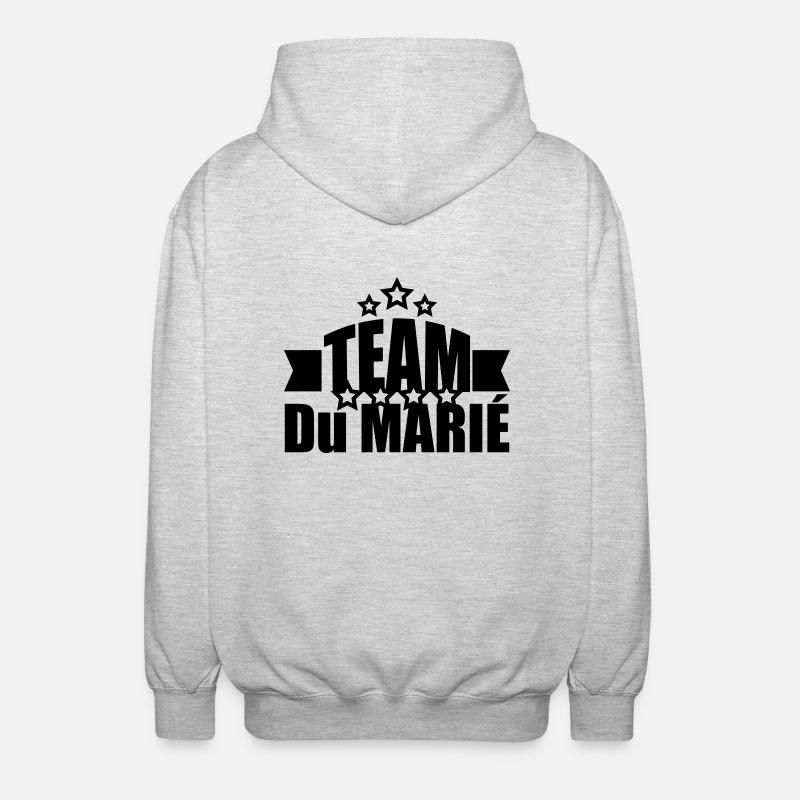 team du marié - Veste à capuche unisexe - gris clair chiné