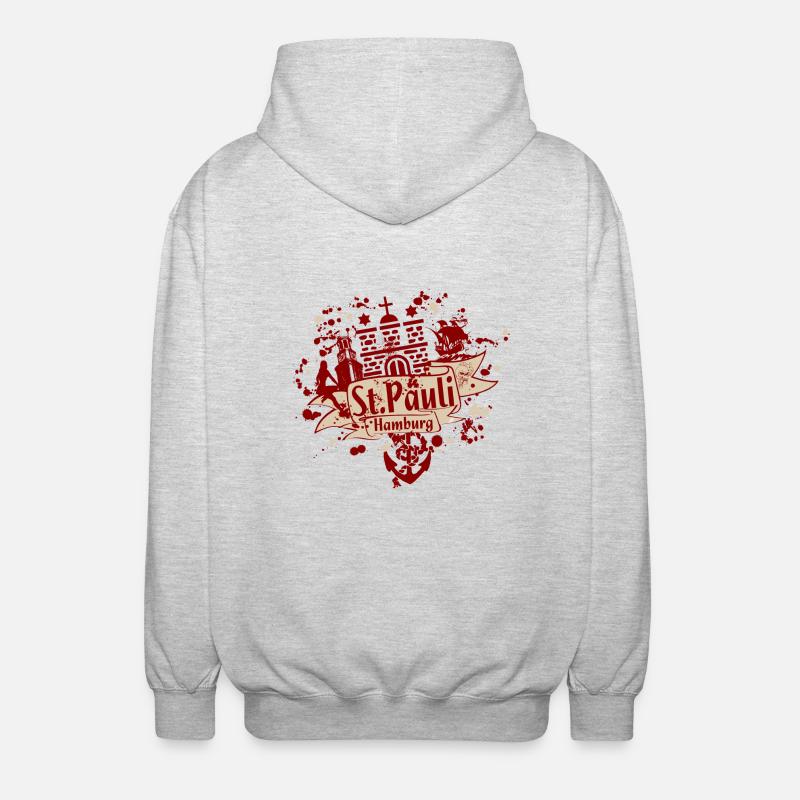 stpauli vector - Unisex Hooded Jacket - light heather grey