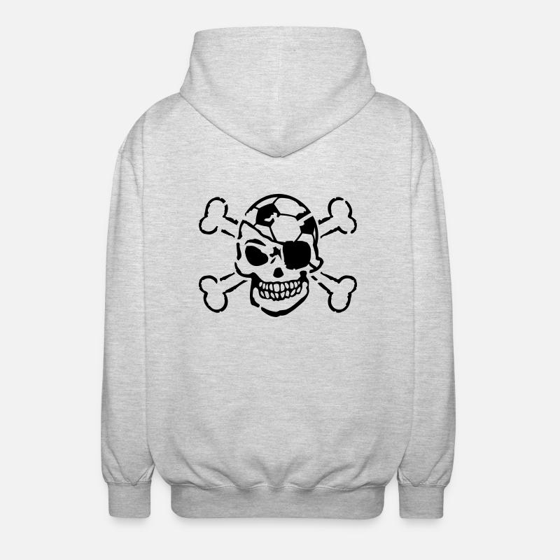 soccer_skull_head_fe1 - Unisex Hooded Jacket - light heather grey