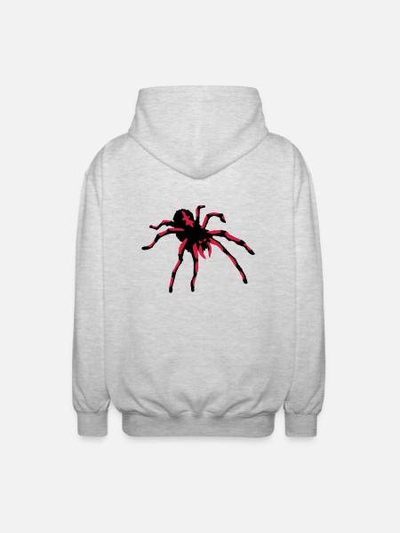 Tarantula Spider - Unisex Hooded Jacket - light heather grey