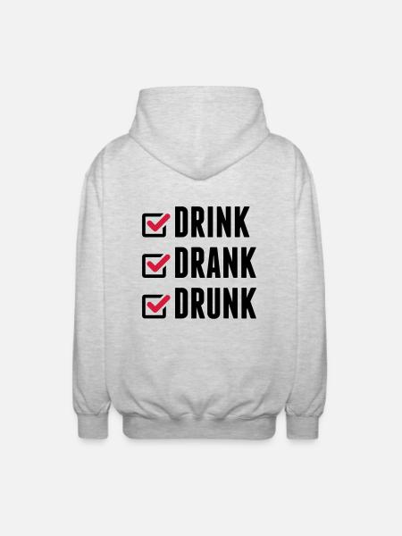 drink_drank_drunk_cc2 - Unisex Kapuzenjacke - Hellgrau meliert