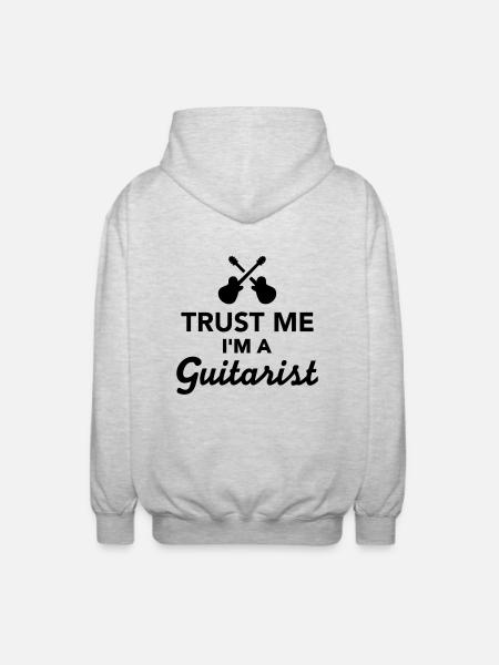 Trust me I'm a guitarist - Unisex Hooded Jacket - light heather grey