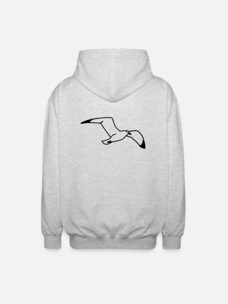 Seagull - Unisex Hooded Jacket - light heather grey
