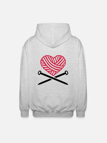 Knitting - Unisex Hooded Jacket - light heather grey