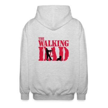 WALKING DAD - Unisex Kapuzenjacke - Hellgrau meliert - Hinten - AI Model Male 185 light (185cm)
