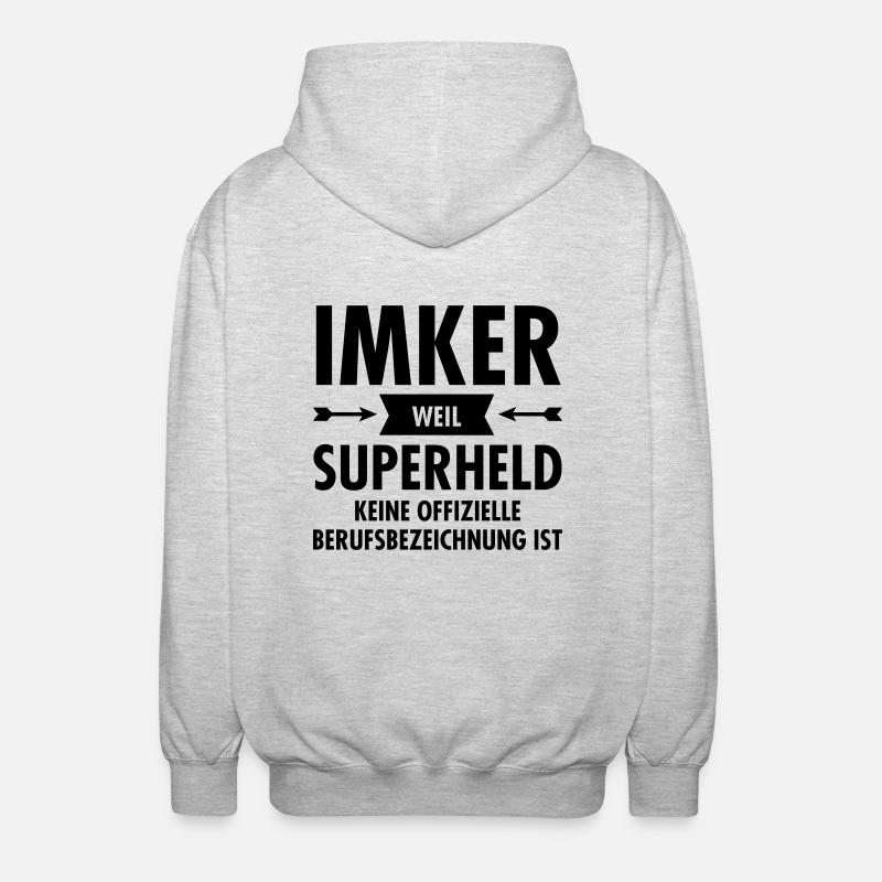 Imker - Superheld - Unisex Kapuzenjacke - Hellgrau meliert