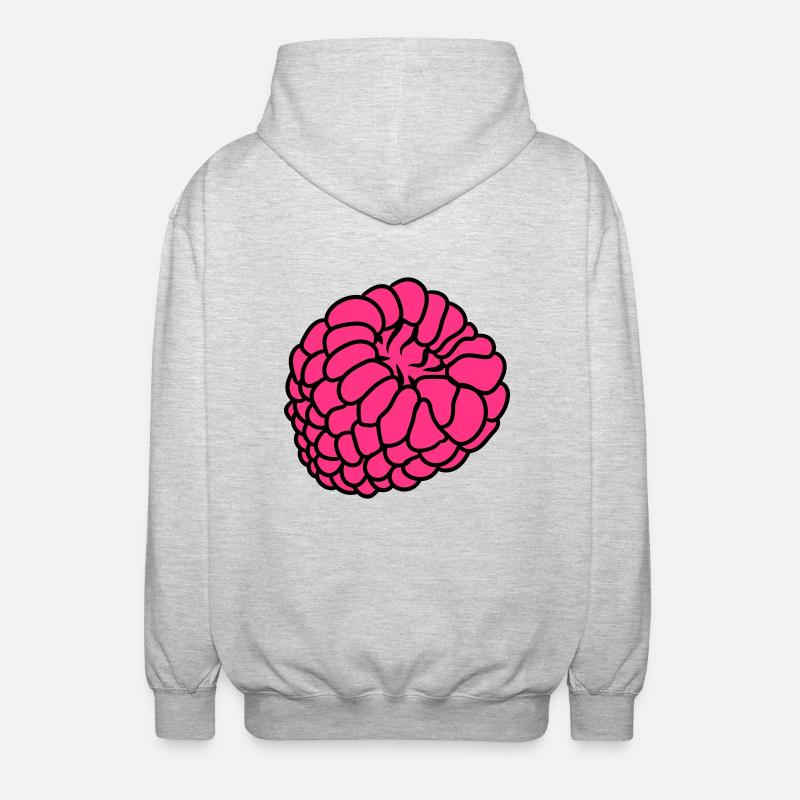 raspberry berries - Unisex Hooded Jacket - light heather grey