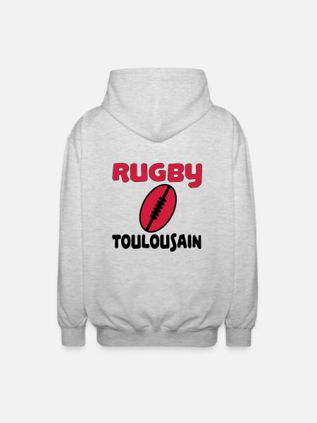 Rugby toulousain - Unisex Kapuzenjacke - Hellgrau meliert