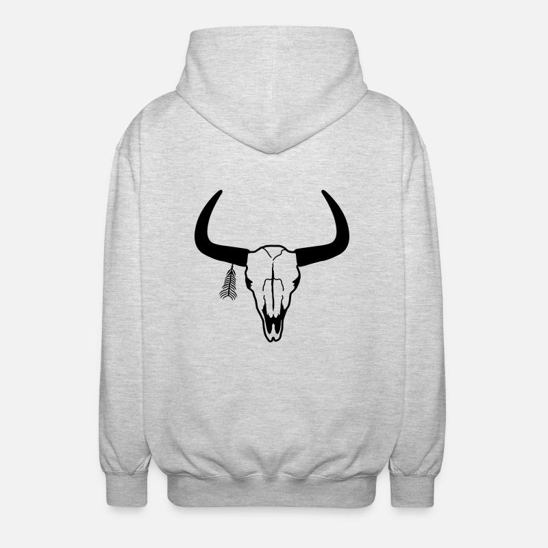 crâne d'animal - Veste à capuche unisexe - gris clair chiné