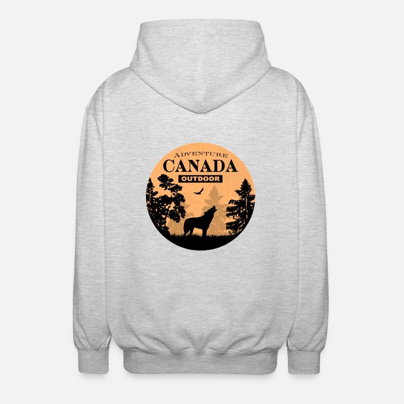 Canada - Wolf - Unisex Kapuzenjacke - Hellgrau meliert