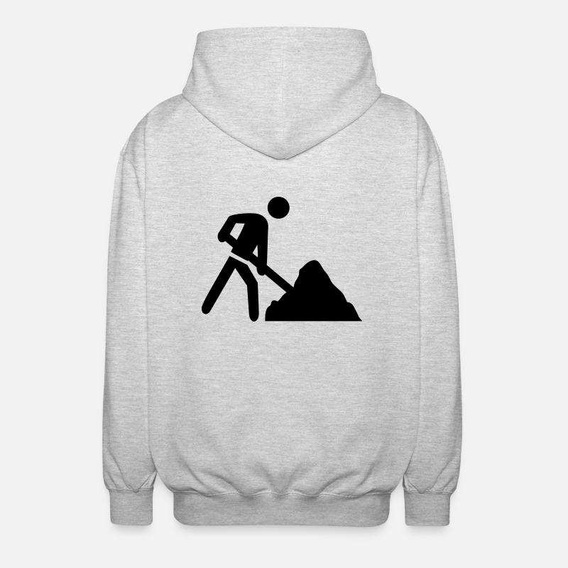baustelle icon - Unisex Kapuzenjacke - Hellgrau meliert