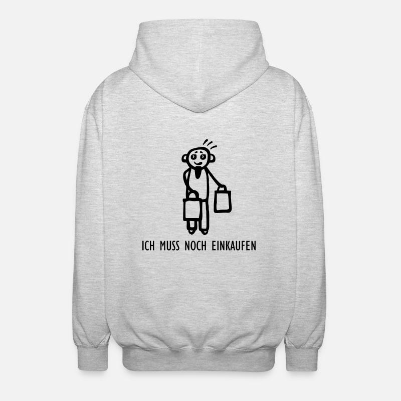 Muss noch einkaufen - Unisex Kapuzenjacke - Hellgrau meliert