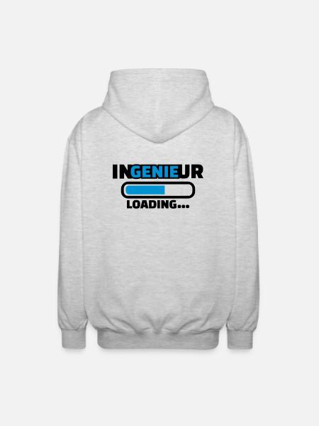 Ingenieur - Unisex Kapuzenjacke - Hellgrau meliert