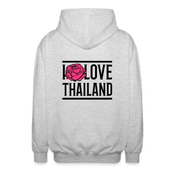 i love thailand - Unisex Kapuzenjacke - Hellgrau meliert - Hinten - AI Model Male 185 light (185cm)