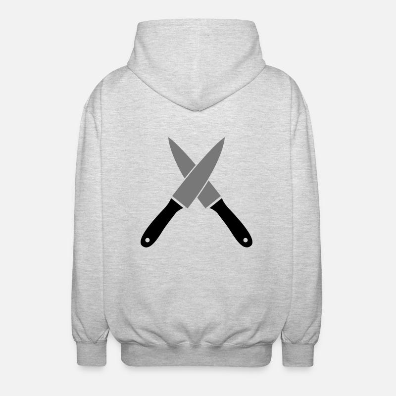Messer - Unisex Kapuzenjacke - Hellgrau meliert