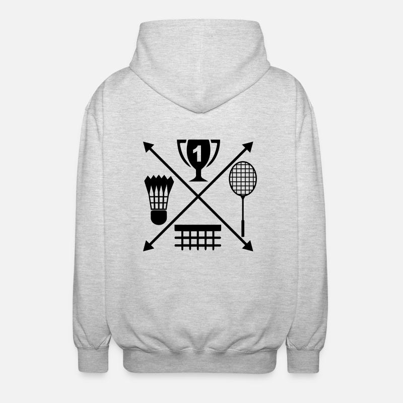 Badminton - Unisex Kapuzenjacke - Hellgrau meliert
