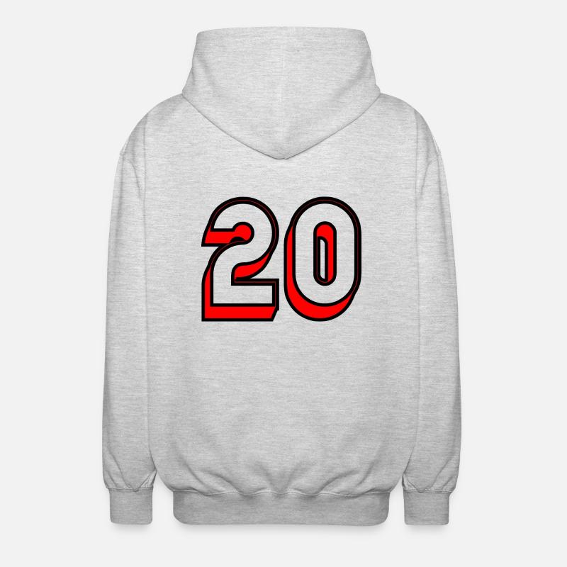 20 ANS,20e ANNIVERSAIRE,ANNIVERSAIRE 20 ANS,20 - Veste à capuche unisexe - gris clair chiné