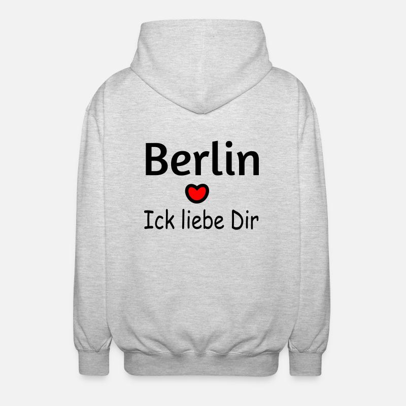 Berlin Ich liebe Dir - Unisex Kapuzenjacke - Hellgrau meliert