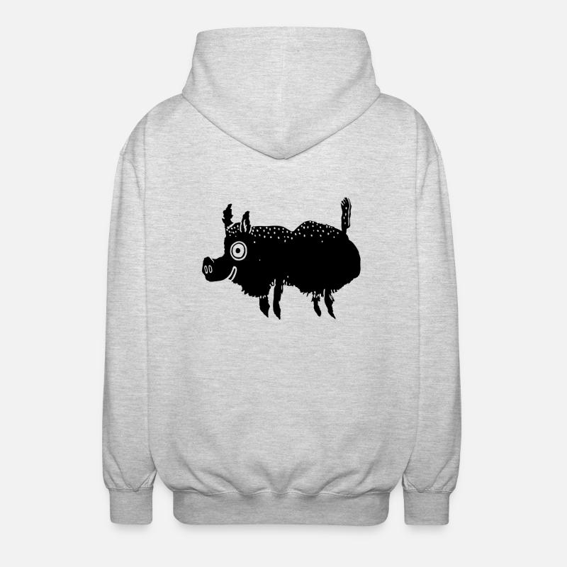 Wild boar - Unisex Hooded Jacket - light heather grey