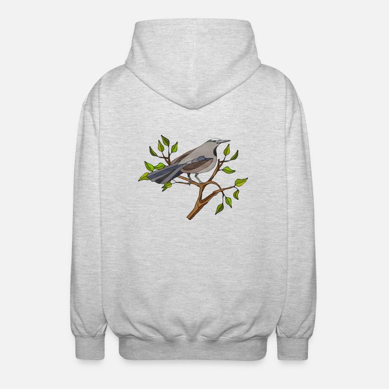 Bunter Vogel - Unisex Kapuzenjacke - Hellgrau meliert