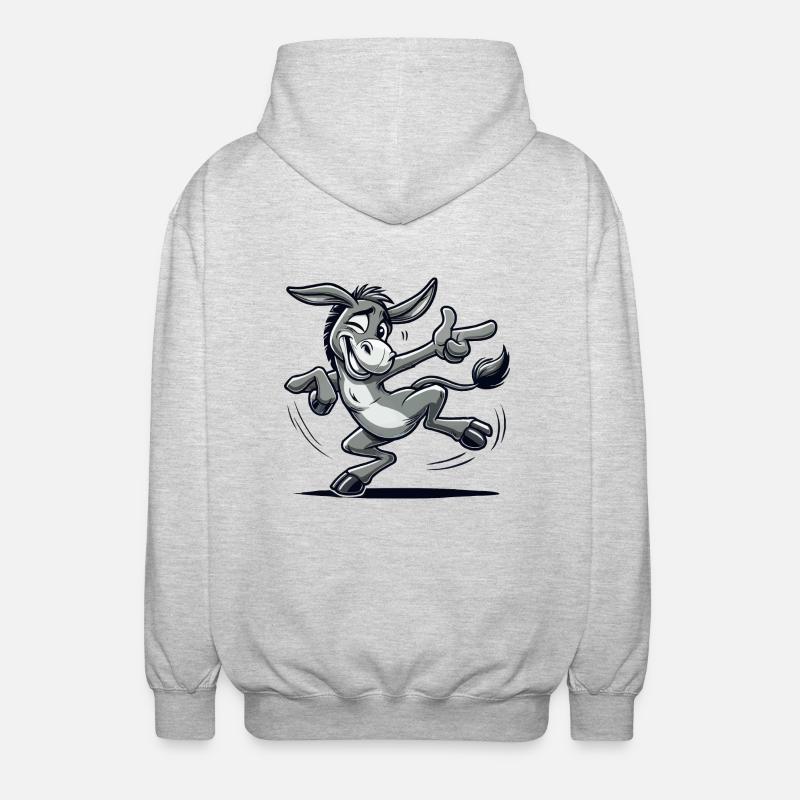 Esel Comic - Unisex Kapuzenjacke - Hellgrau meliert