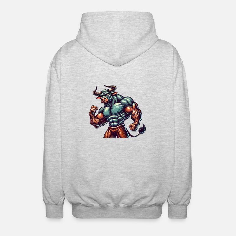 Taurus Bodybuilder - Unisex Hooded Jacket - light heather grey