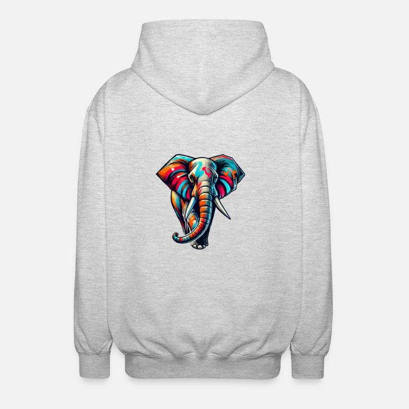 Éléphant - Veste à capuche unisexe - gris clair chiné