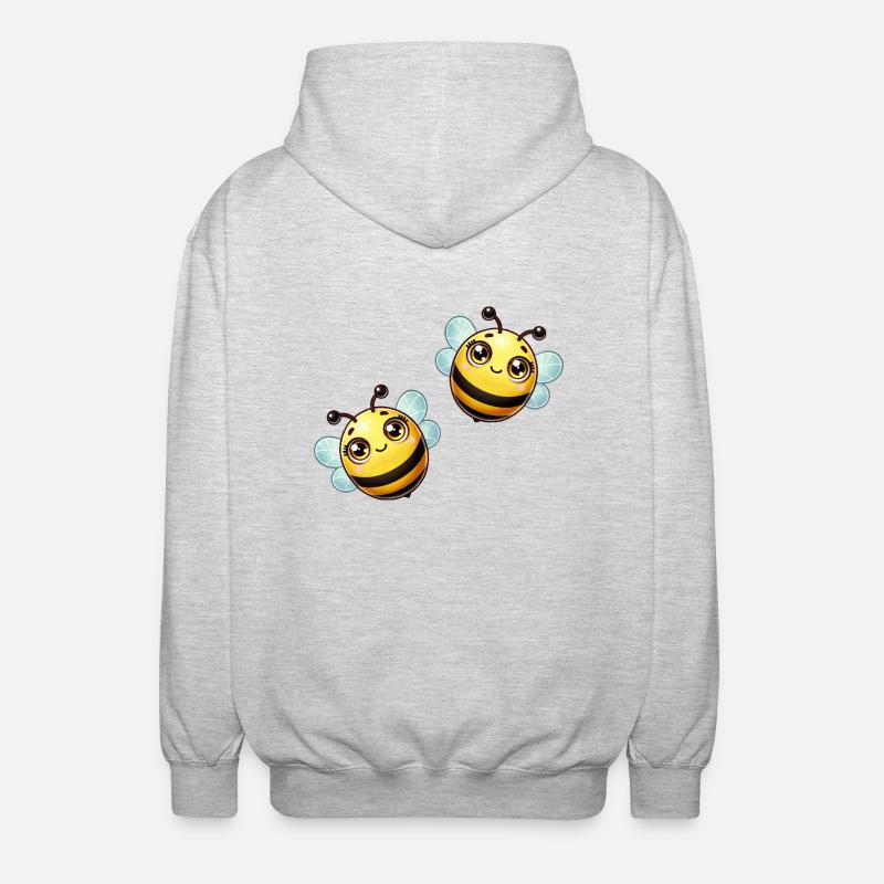 Biene Comic - Unisex Kapuzenjacke - Hellgrau meliert