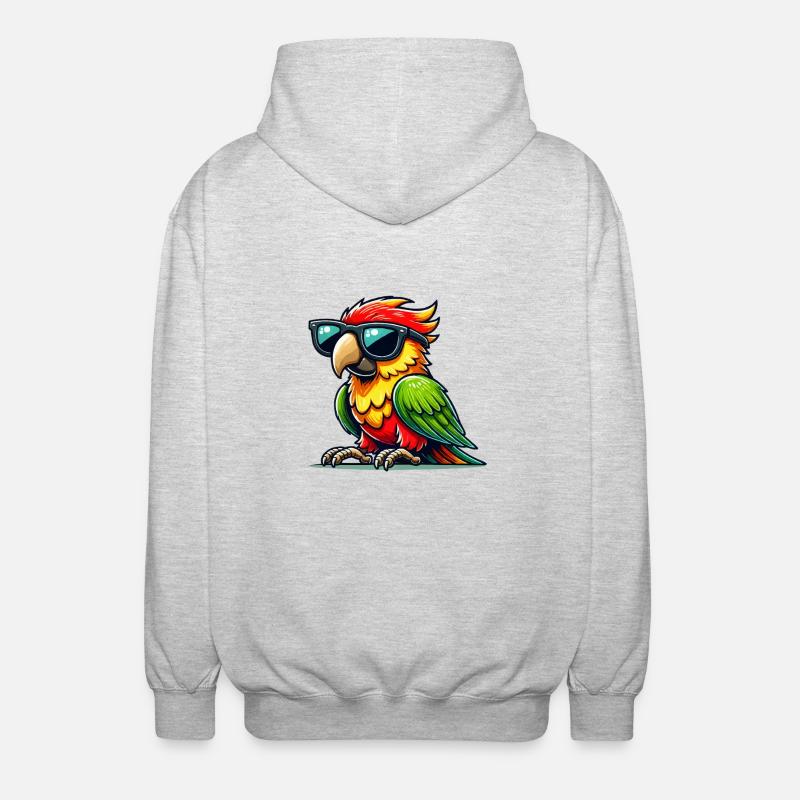 papagei sonnenbrille comic - Unisex Kapuzenjacke - Hellgrau meliert