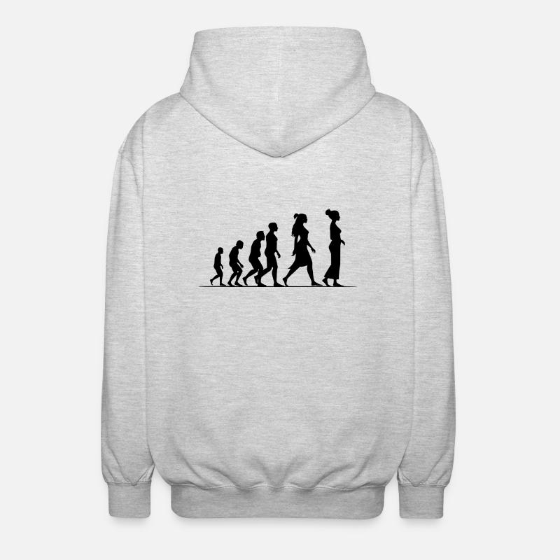 Feminist evolution - Unisex Hooded Jacket - light heather grey