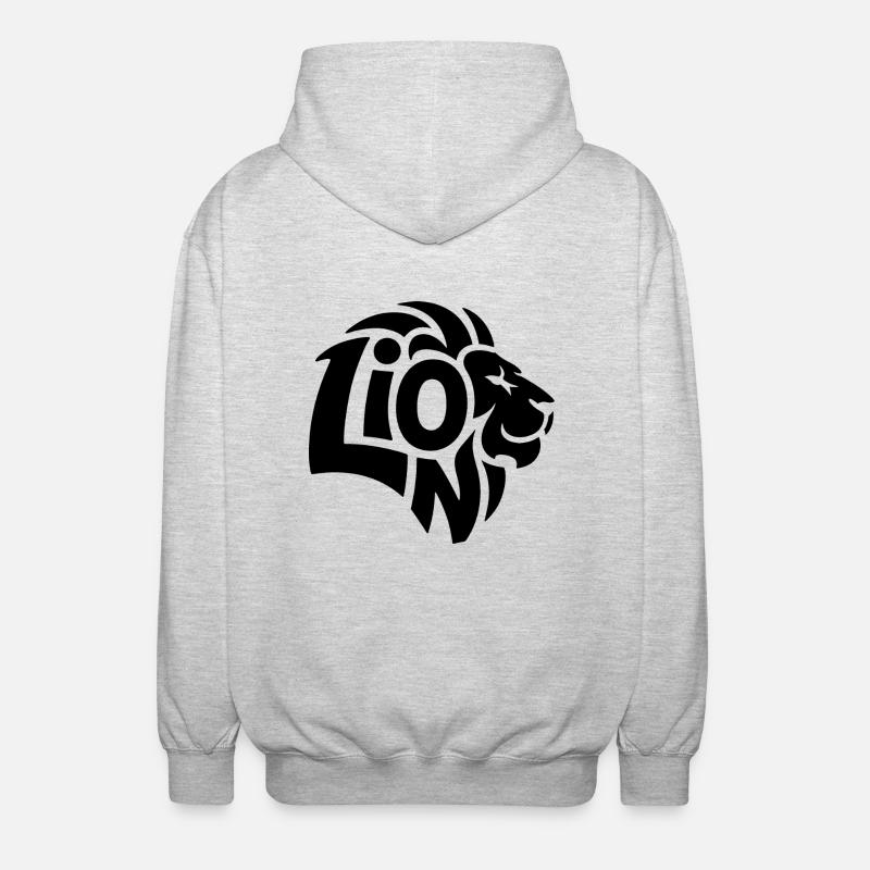 Löwe - Cooles Löwen-Logo - Unisex Kapuzenjacke - Hellgrau meliert