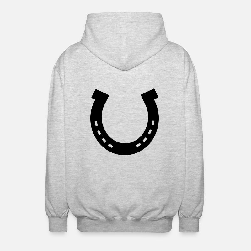 Hufeisen, Pferd - Unisex Kapuzenjacke - Hellgrau meliert