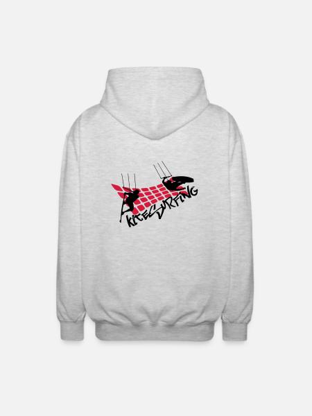 KITE SURFING ... - Unisex Hooded Jacket - light heather grey
