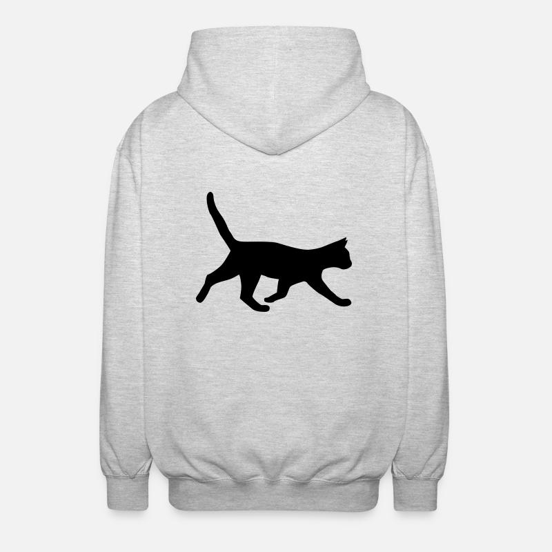Chat - Veste à capuche unisexe - gris clair chiné