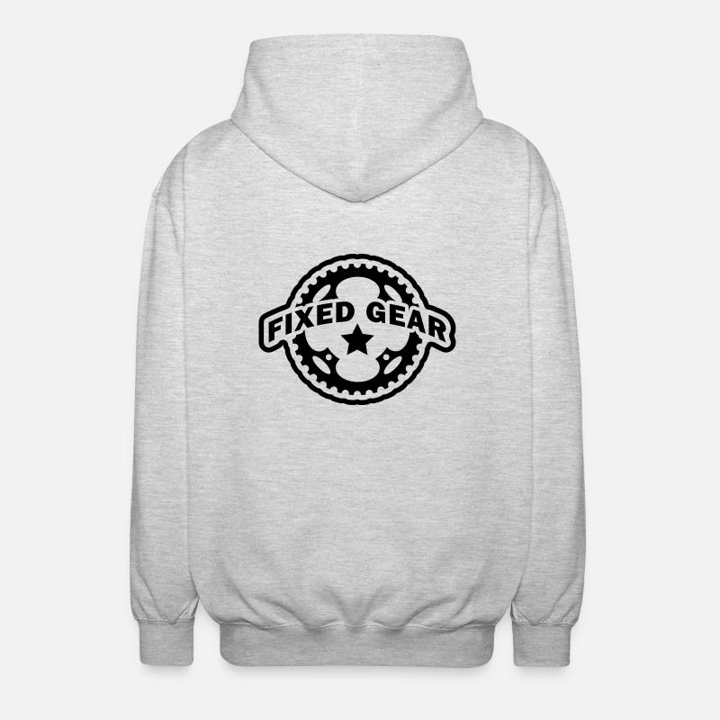 Fixed Gear Fixie Chainring - Unisex Hooded Jacket - light heather grey