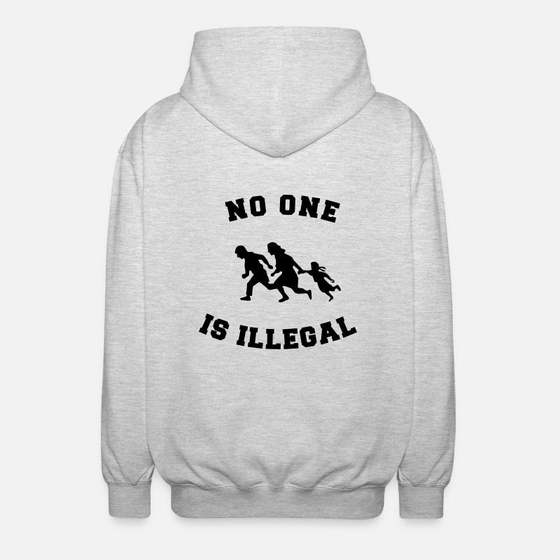 no one is illegal - Veste à capuche unisexe - gris clair chiné
