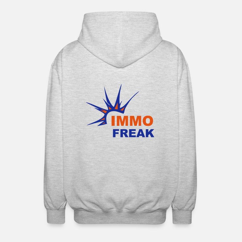 IMMO FREAK - Unisex Kapuzenjacke - Hellgrau meliert
