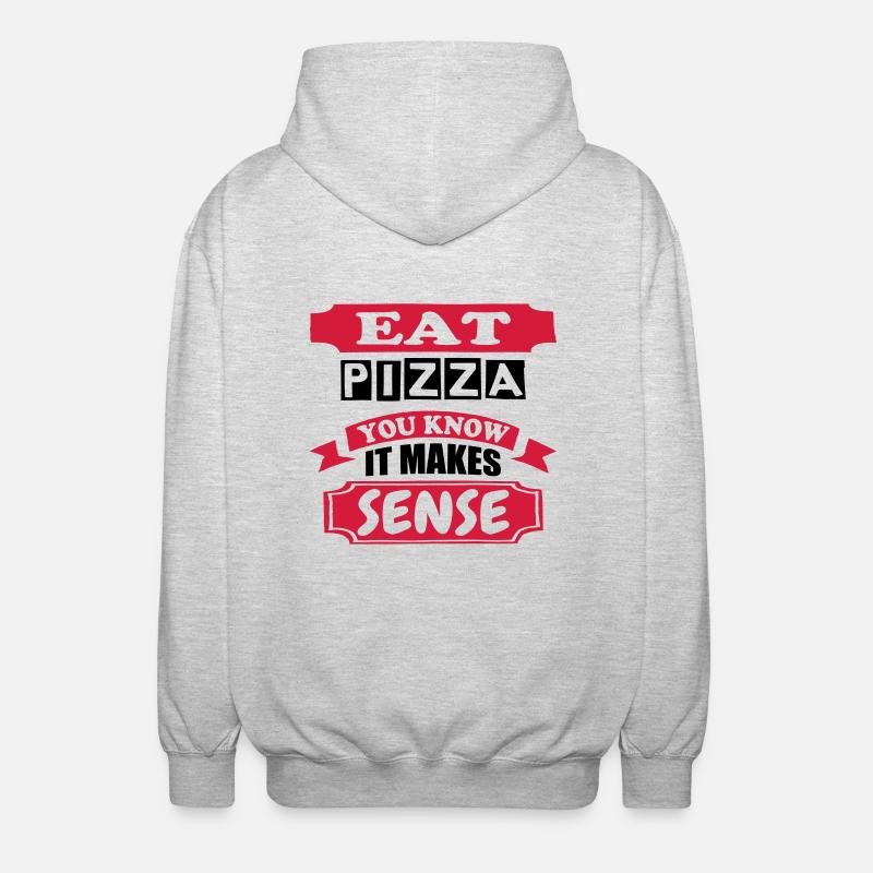 Manger de la pizza - Veste à capuche unisexe - gris clair chiné