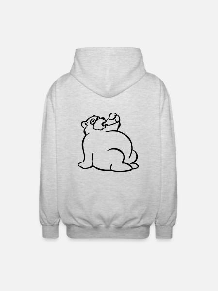 Saufbär - Unisex Kapuzenjacke - Hellgrau meliert