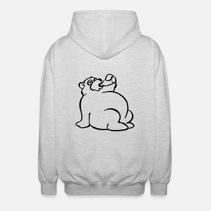 Ours soiffard - Veste à capuche unisexe - gris clair chiné