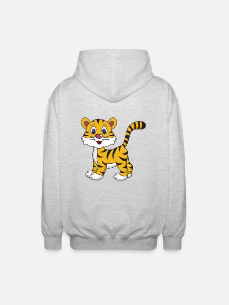 Baby Tiger - Unisex Hooded Jacket - light heather grey