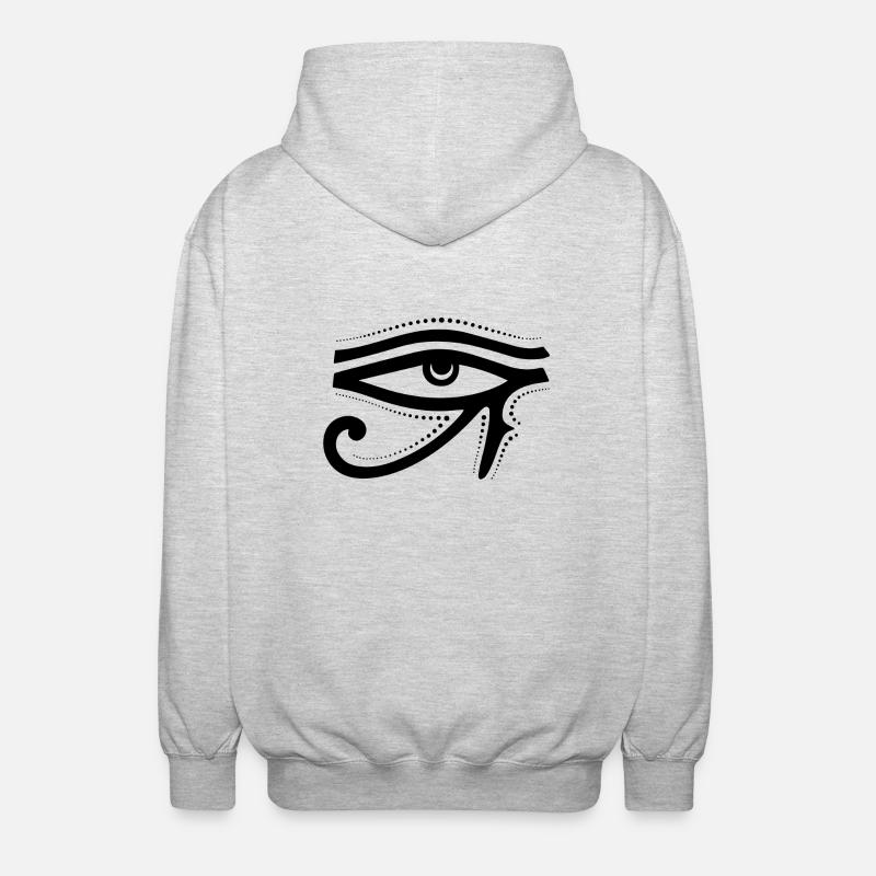 Oeil gauche d'Horus - Veste à capuche unisexe - gris clair chiné