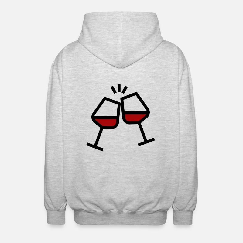 Cheers with wine glasses - Unisex Hooded Jacket - light heather grey