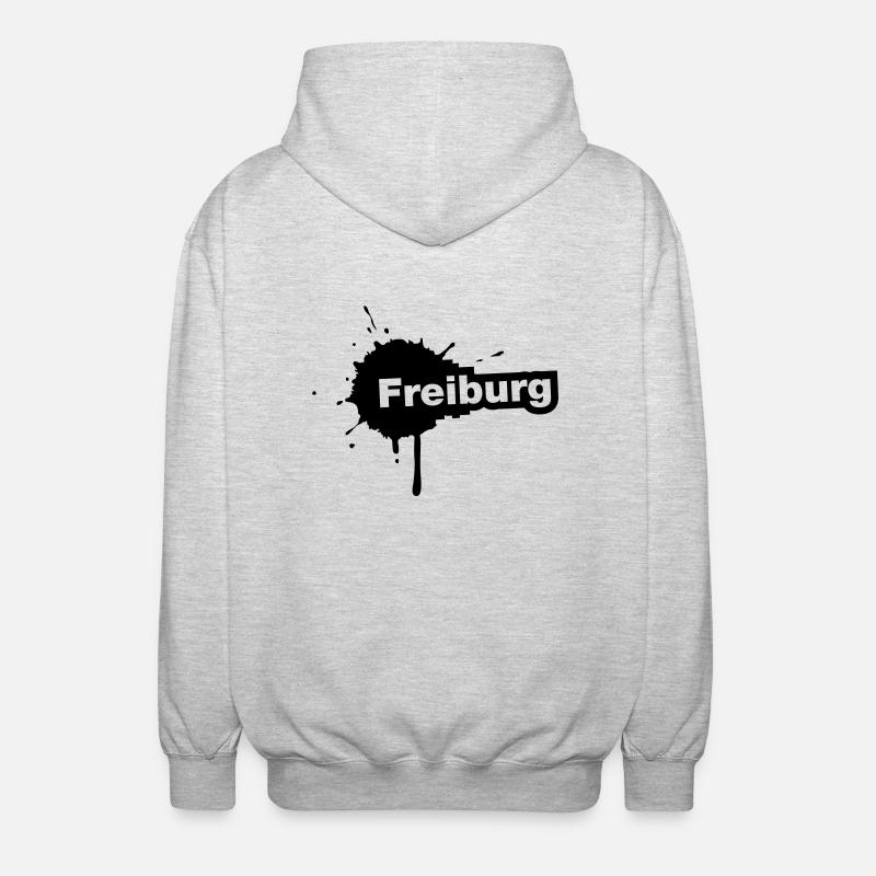 Freiburg Splatter - Unisex Kapuzenjacke - Hellgrau meliert