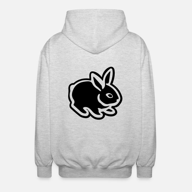 Cute Bunny Rabbit 08 - Veste à capuche unisexe - gris clair chiné