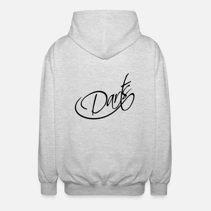 Darts Logo Design - Unisex Kapuzenjacke - Hellgrau meliert